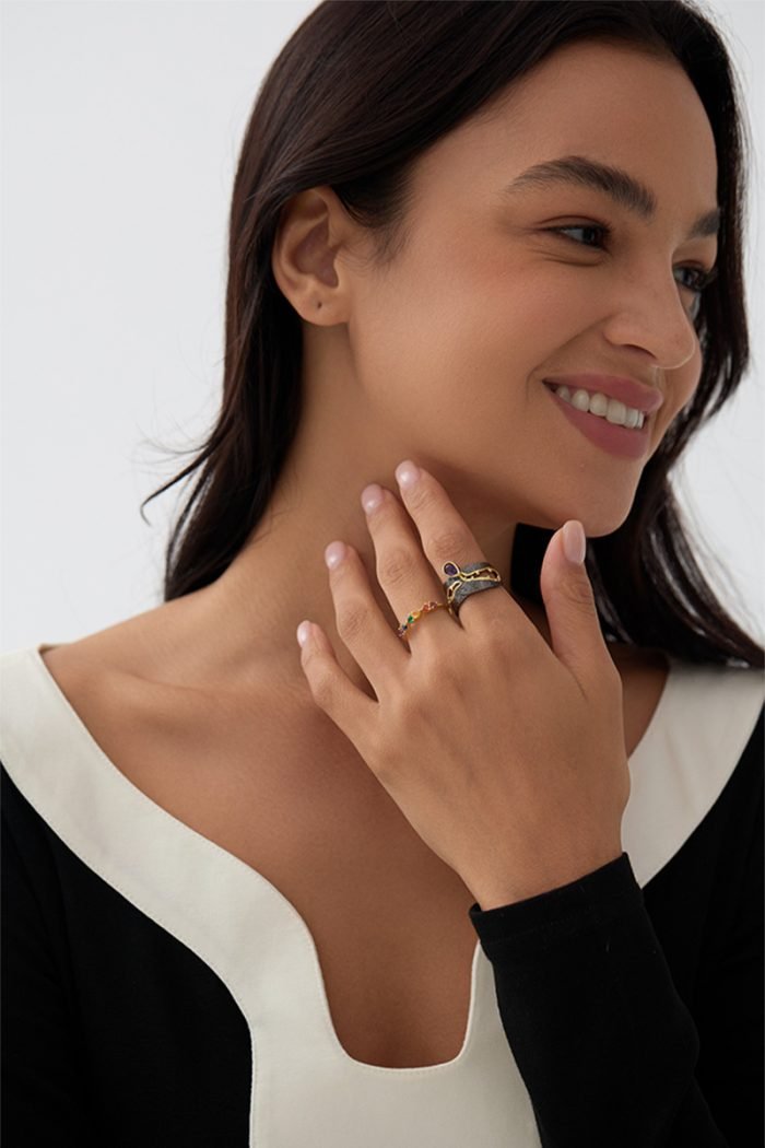 Amethyst vintage wide ring - Image 2