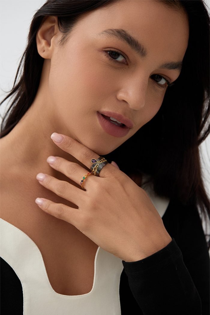 Amethyst vintage wide ring - Image 4