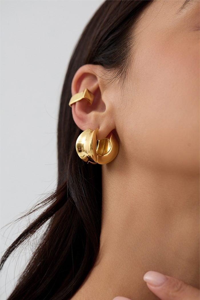 Gold chunky hoop earrings