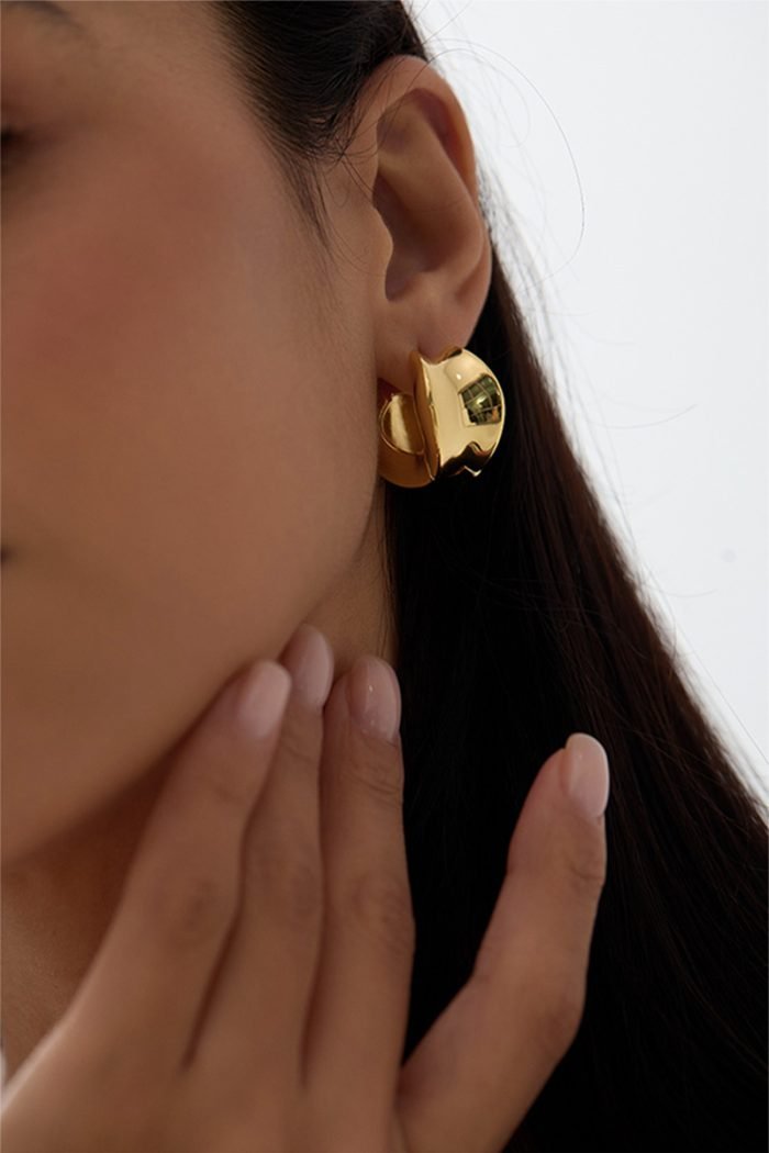 Gold chunky hoop earrings