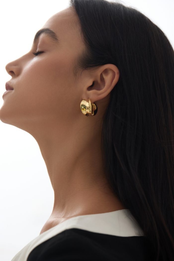 gold chunky hoop earrings