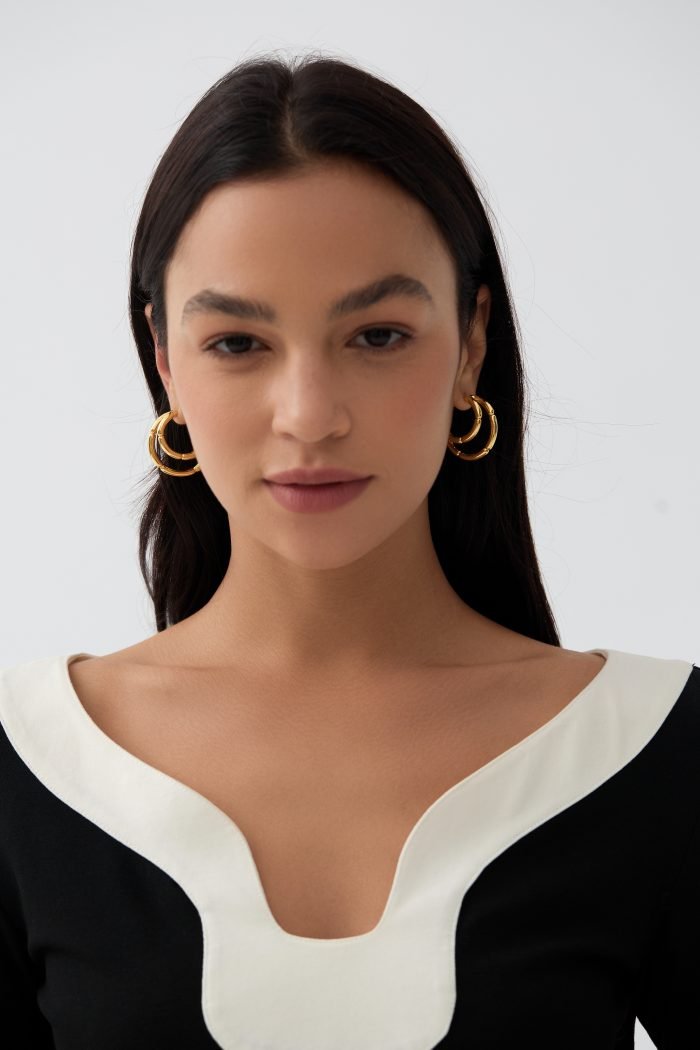 Double gold hoop earrings Double gold hoop earrings