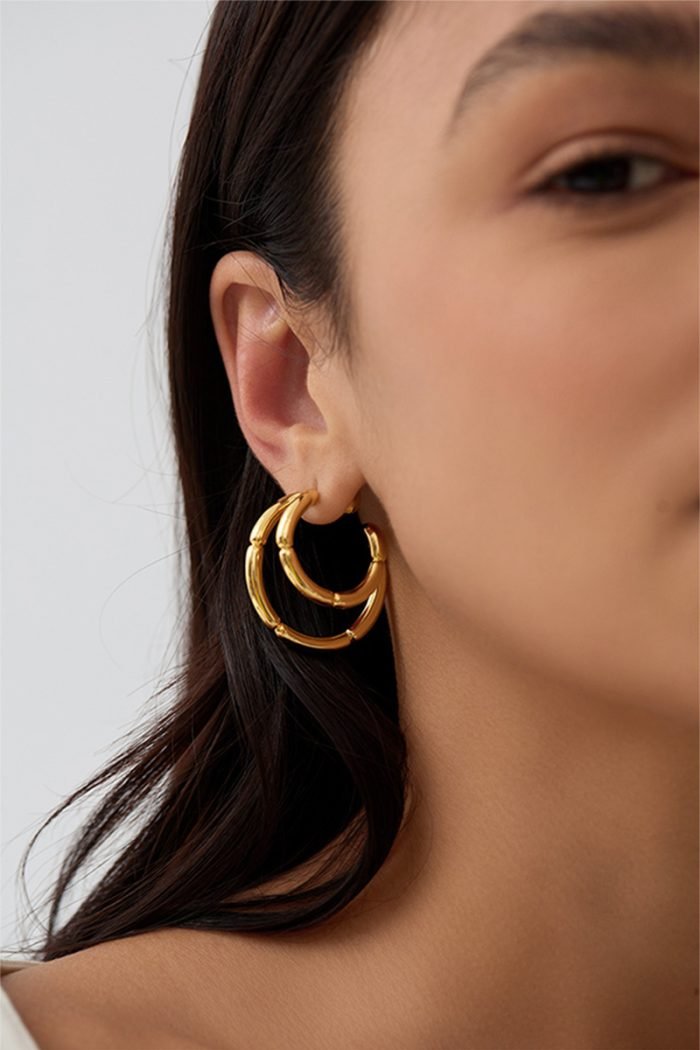 Double layered loop earrings