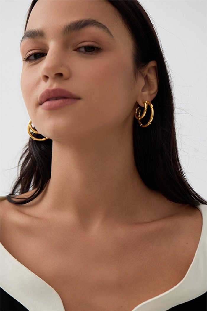 Double layered loop earrings
