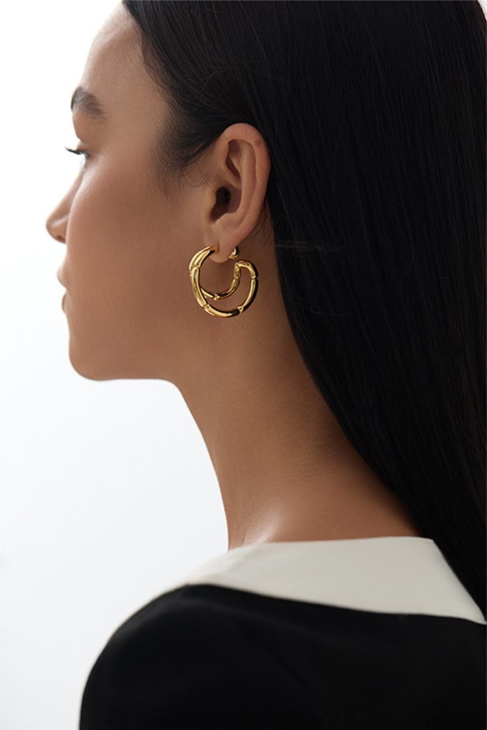 Double layered loop earrings