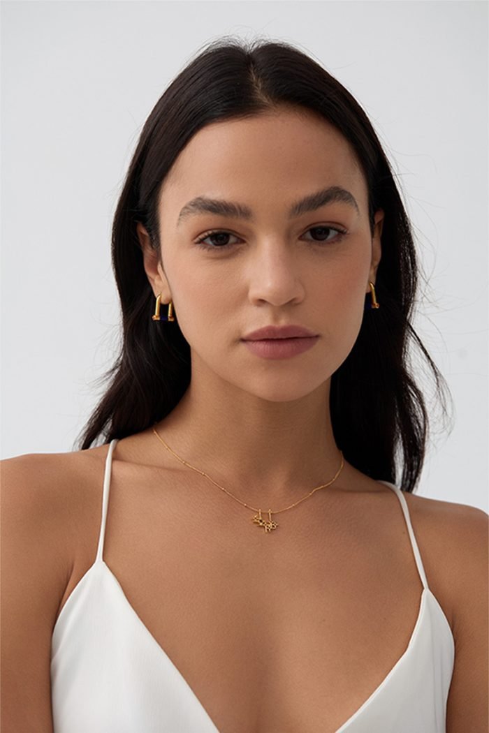 Heart lock set lapis lazuli earring