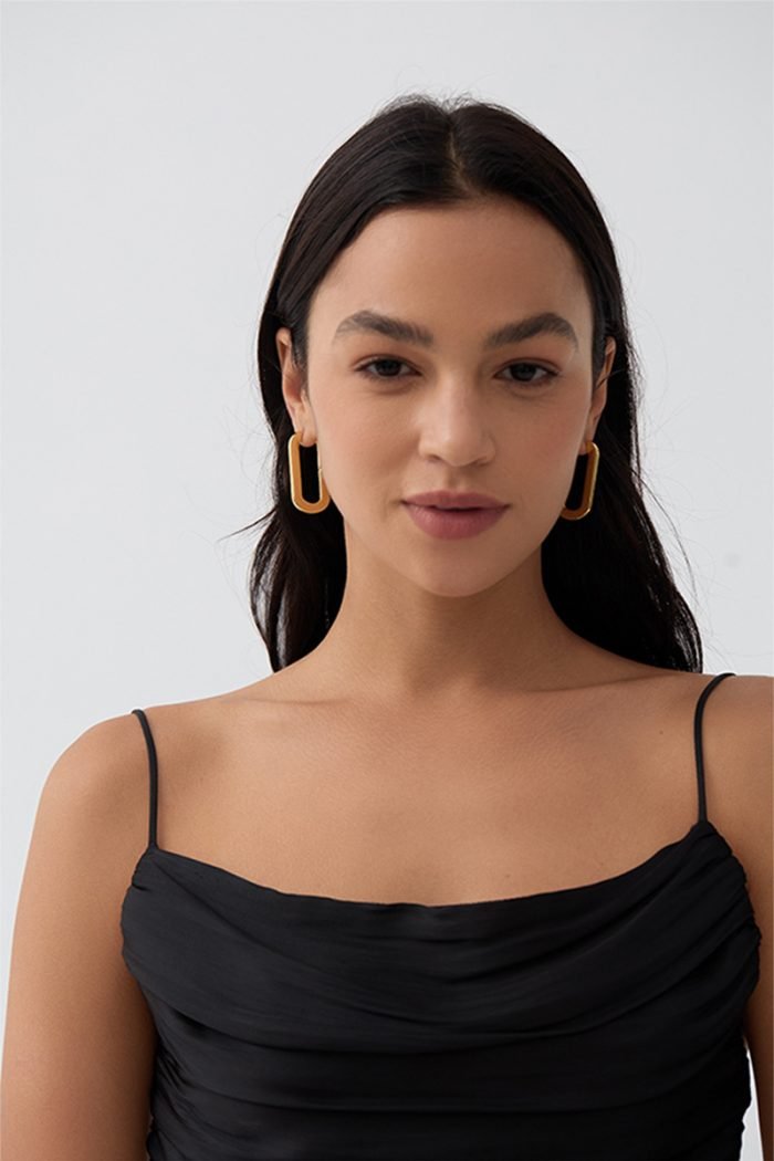 Oval Large gold hoop earrings