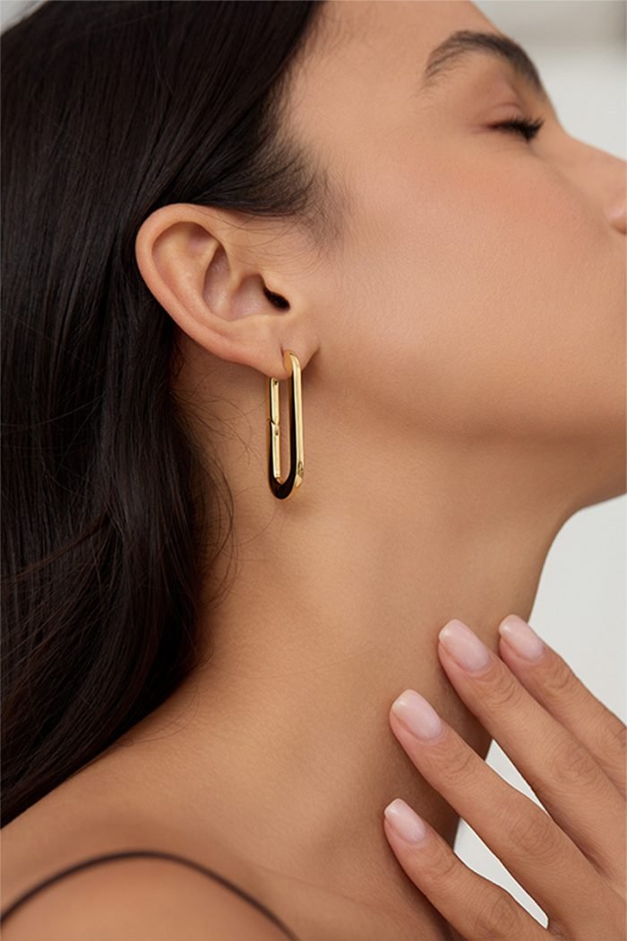 Oval Large gold hoop earrings
