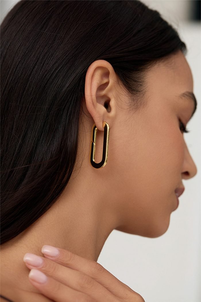 Oval Large gold hoop earrings
