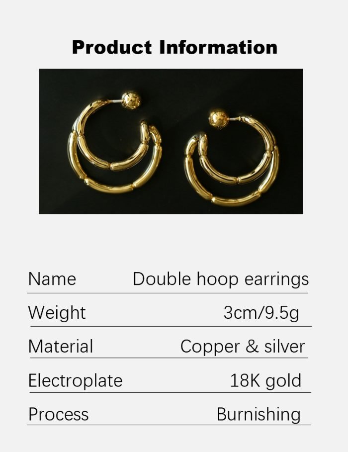 Double layered loop earrings