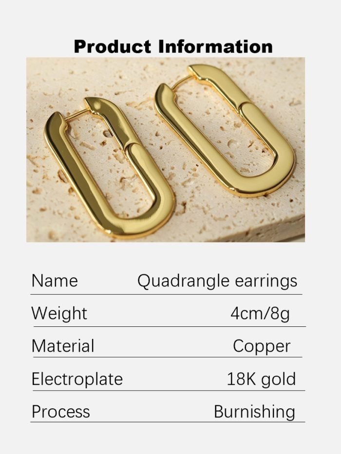 Oval Large gold hoop earrings