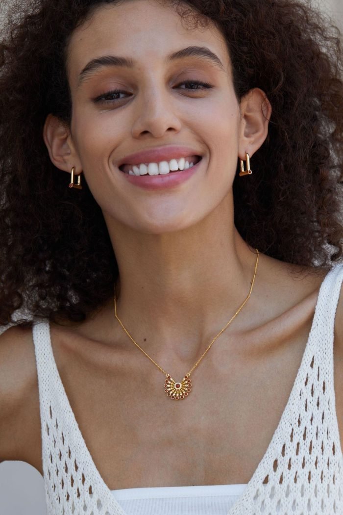 Heart lock set lapis lazuli earring