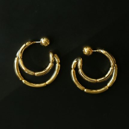 Double layered loop earrings