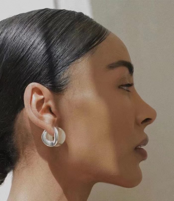 Gold chunky hoop earrings