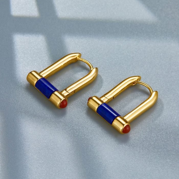 heart block set lapis lazuli earrings