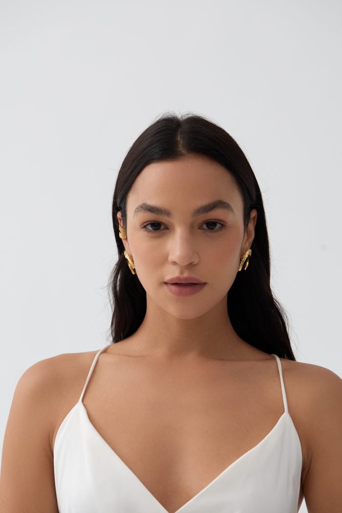 Sun goddess vintage design sunflower stud