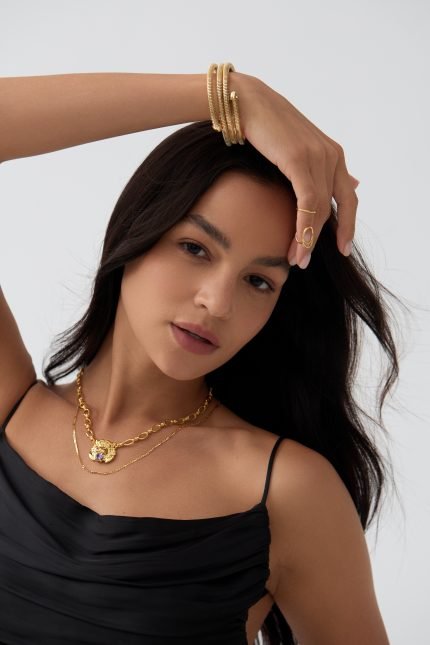 Multi-layer metal stretch bracelet