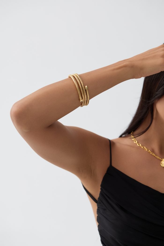 Multi-layer metal stretch bracelet