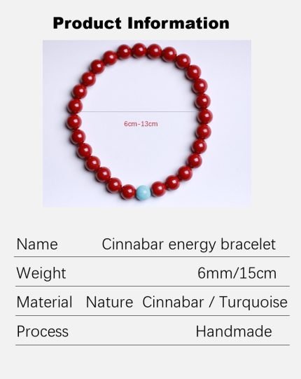 Handmade Cinnabar energy bracelet