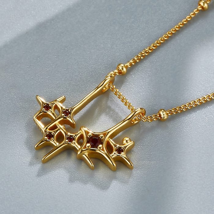 Gorgeous garnet stars gold necklace