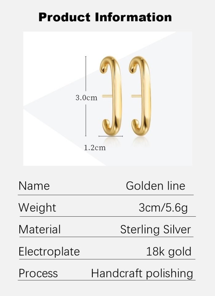 Niche design gold wire simple earring