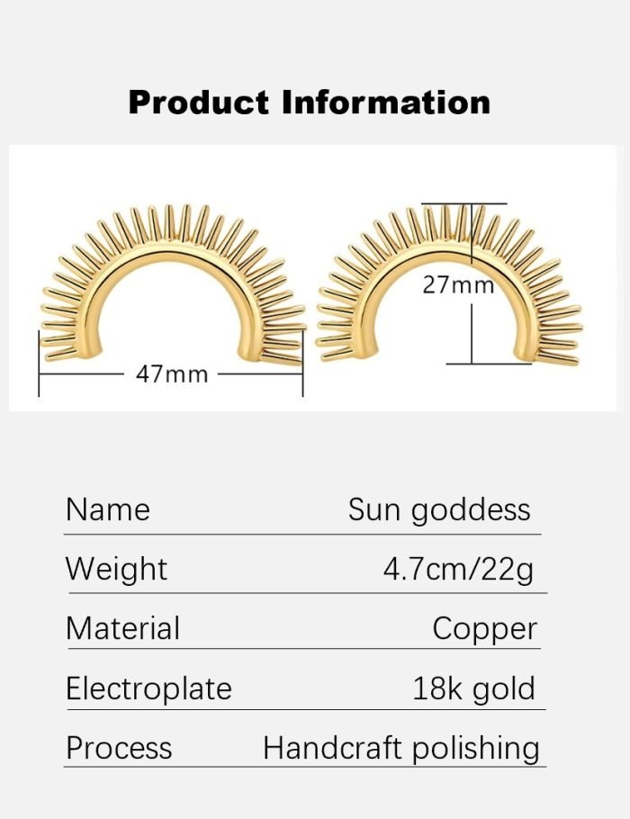 Sun goddess vintage design sunflower stud