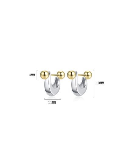 Simple delicate crescent sterling silver stud earrings