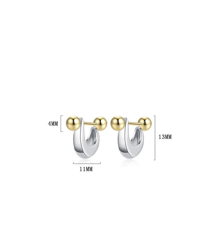 Simple delicate crescent sterling silver stud earrings