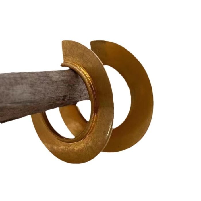 Dark gold vintage C hoop earrings