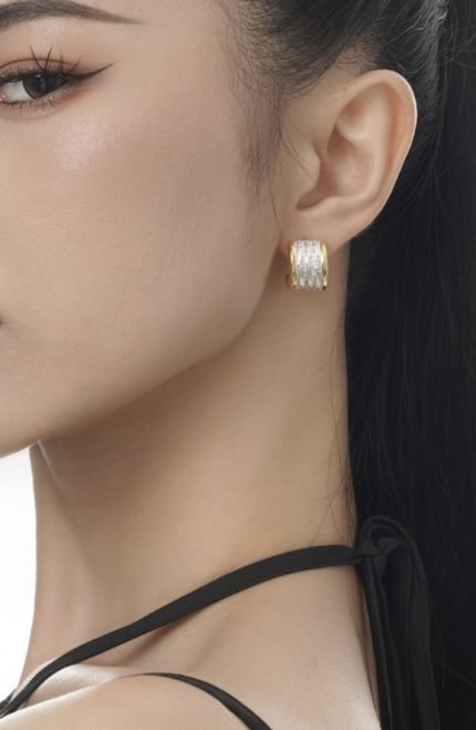 Sterling silver chunky stud earring