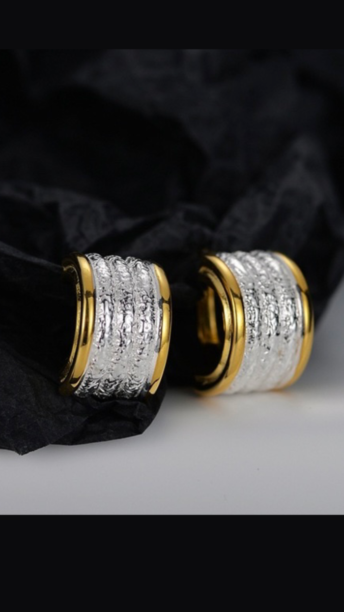 Sterling silver chunky stud earring