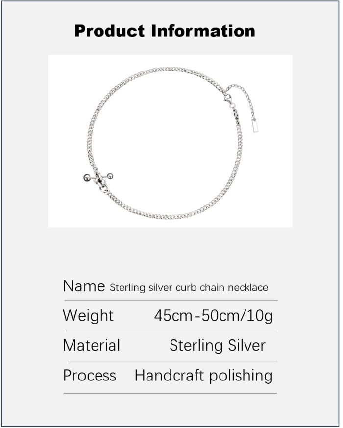 Sterling silvr curb chain necklace