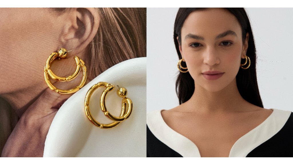 Double Layered Loop Earrings by Zmchi Jewelry