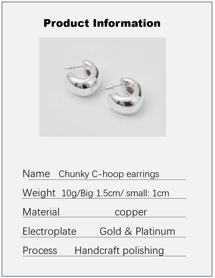 Silver Chunky C-hoop earrings